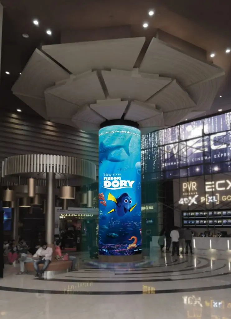 Cylindrical Pillar Display at Phoenix Market City