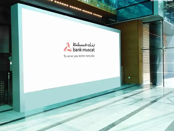 High Brightness Active LED Display for Bank of Musat Oman